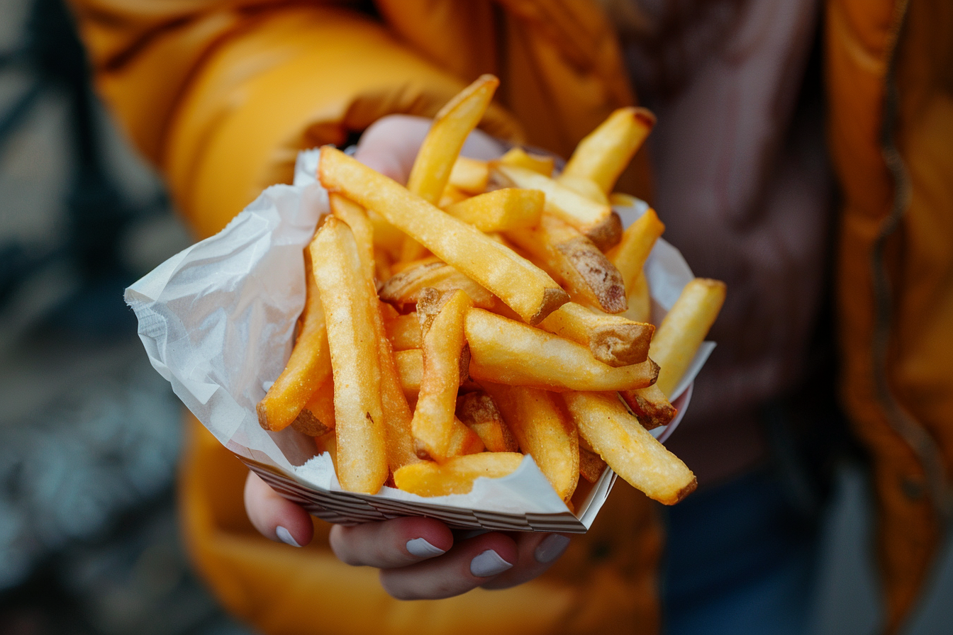 Image gratuite Main tenant des frites croustillantes 4