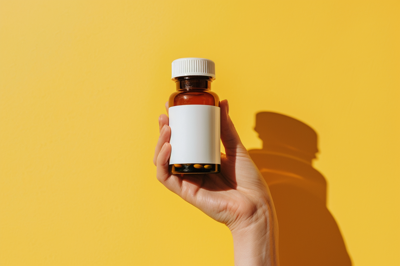 Image gratuite Main tenant flacon de pilules 2
