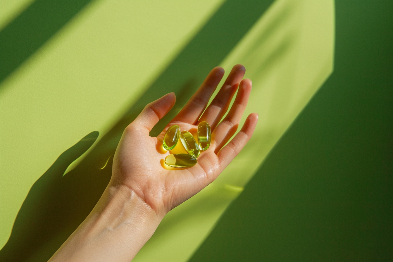 Image gratuite Main tenant gélules vertes 2