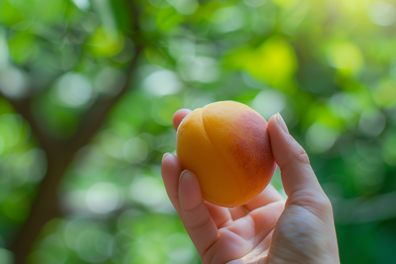 Image gratuite Main tenant un abricot frais 3
