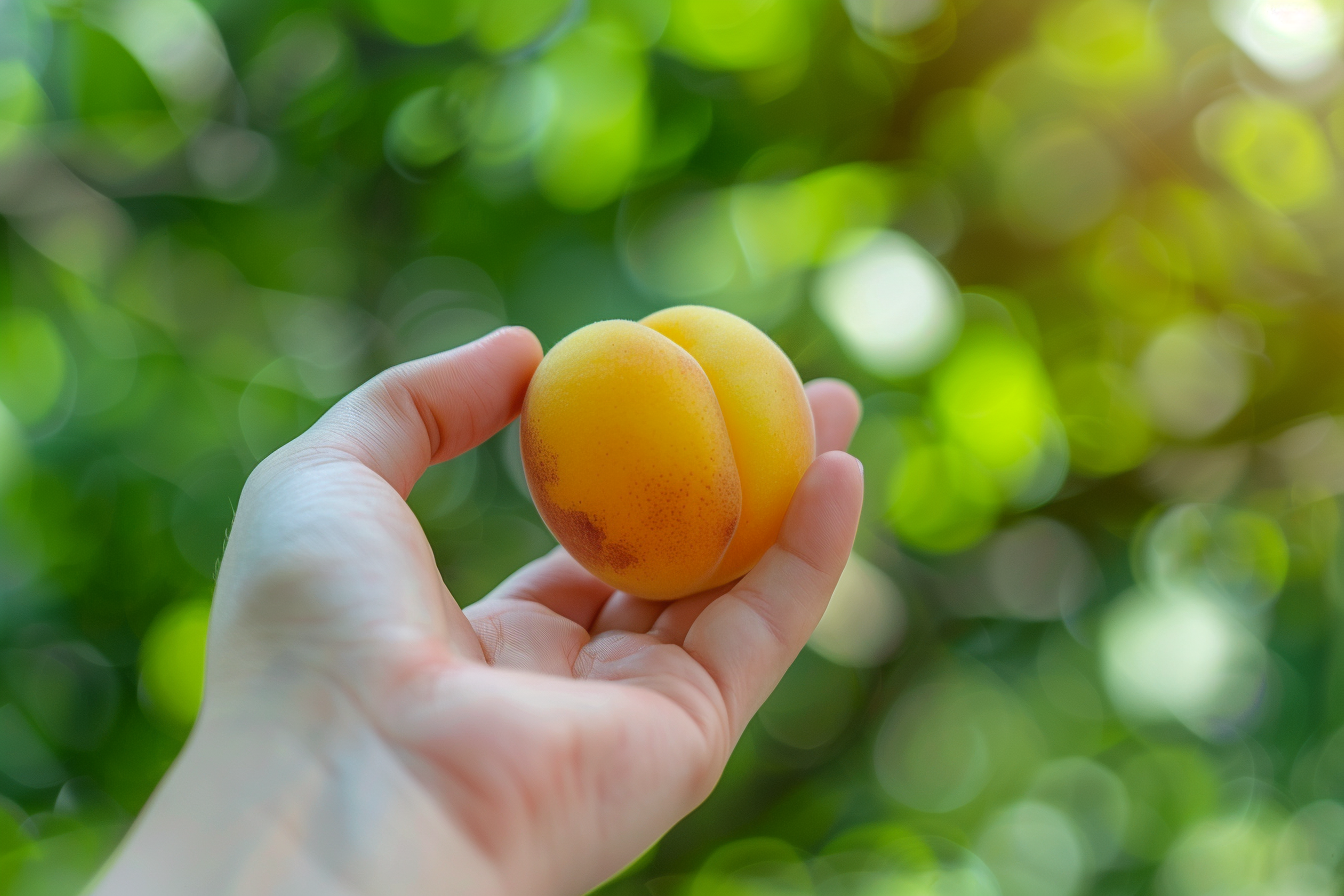 Image gratuite Main tenant un abricot frais 5
