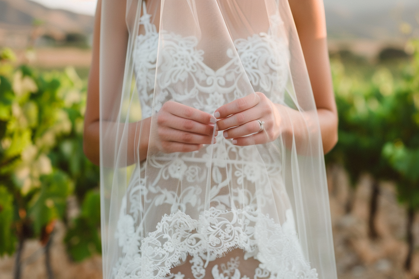 Image gratuite Mains de mariée avec voile 2