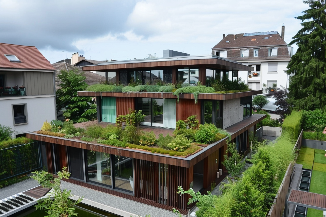 Image gratuite Maison écologique, Strasbourg, toits végétalisés 1