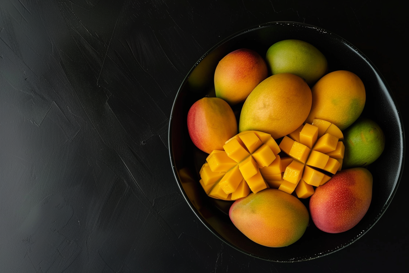 Image gratuite Mangues dans bol noir 1