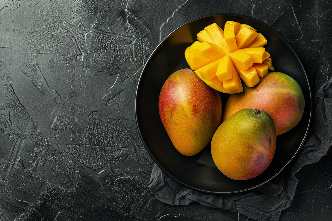 Image gratuite Mangues dans bol noir 2