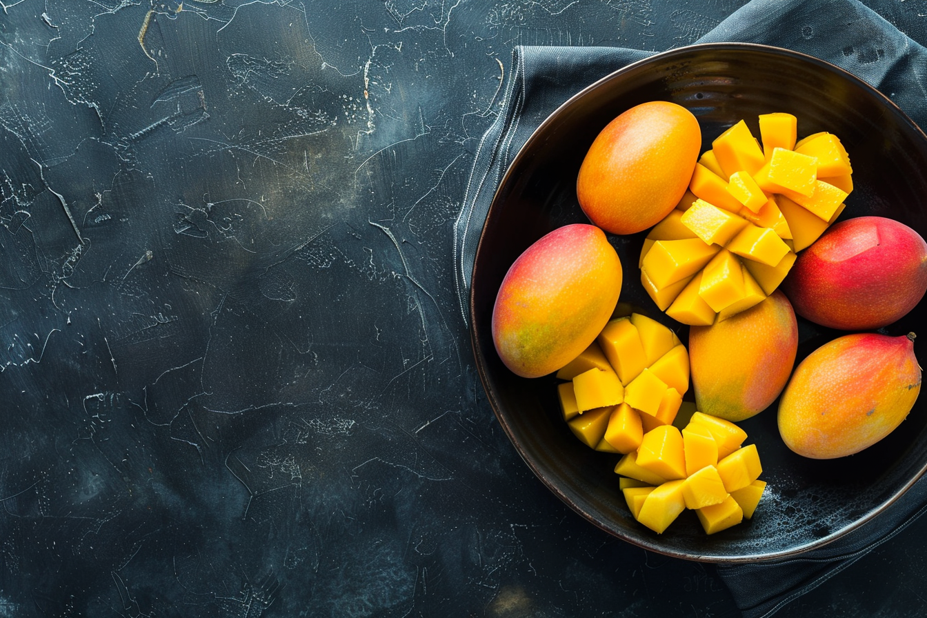 Image gratuite Mangues dans bol noir 4