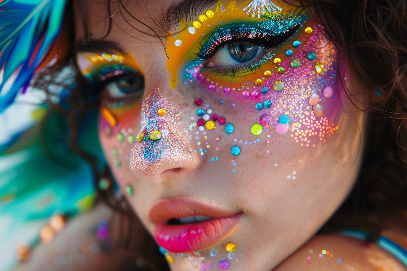 Image gratuite Maquillage de festival éclatant 1