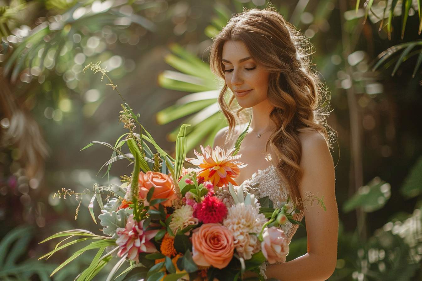 Image gratuite Mariée dans jardin enchanté 1