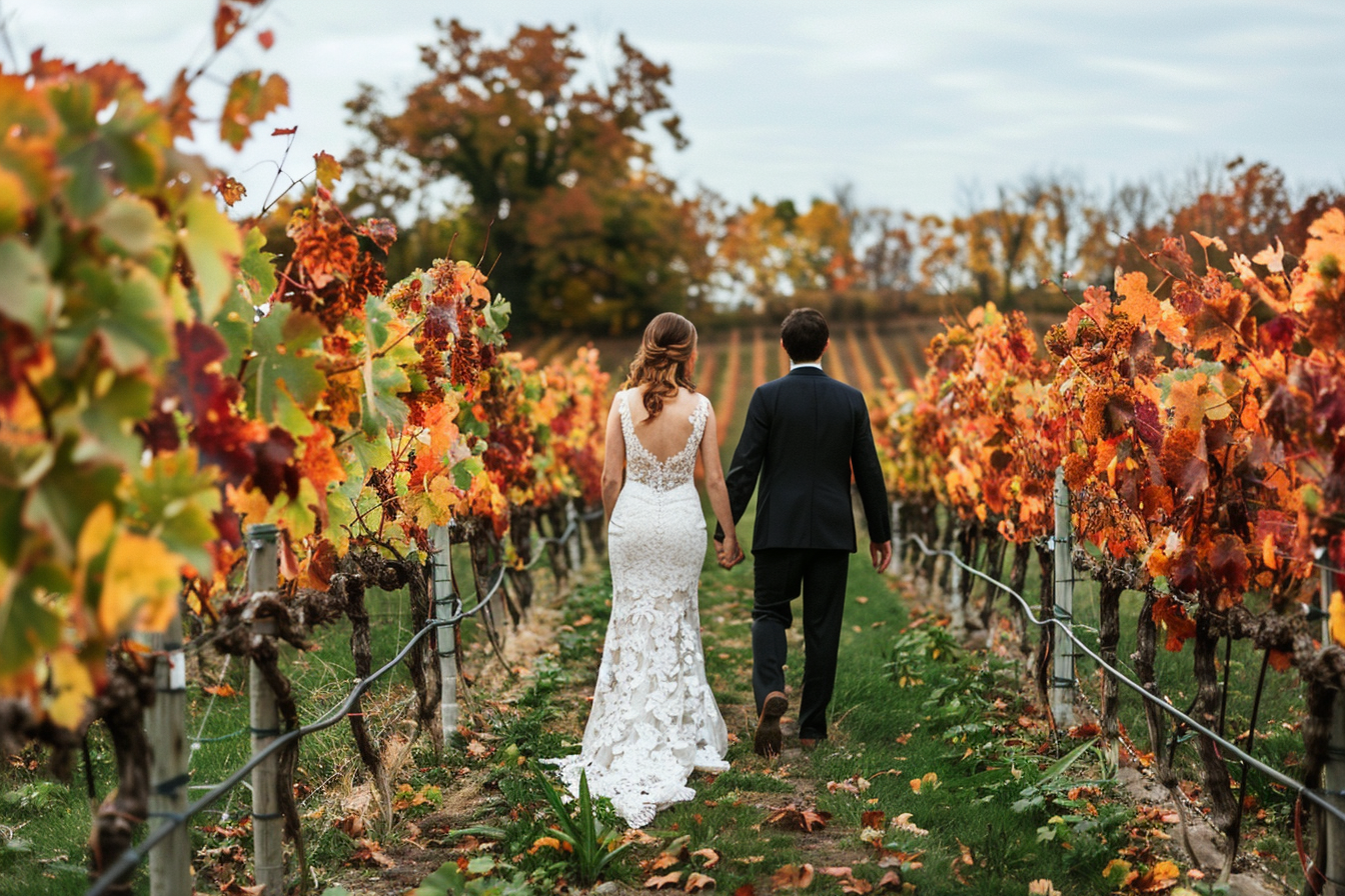 Image gratuite Mariée dans vignoble historique 1