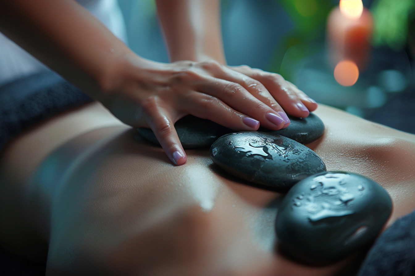 Image gratuite Massage aux pierres chaudes en spa 1