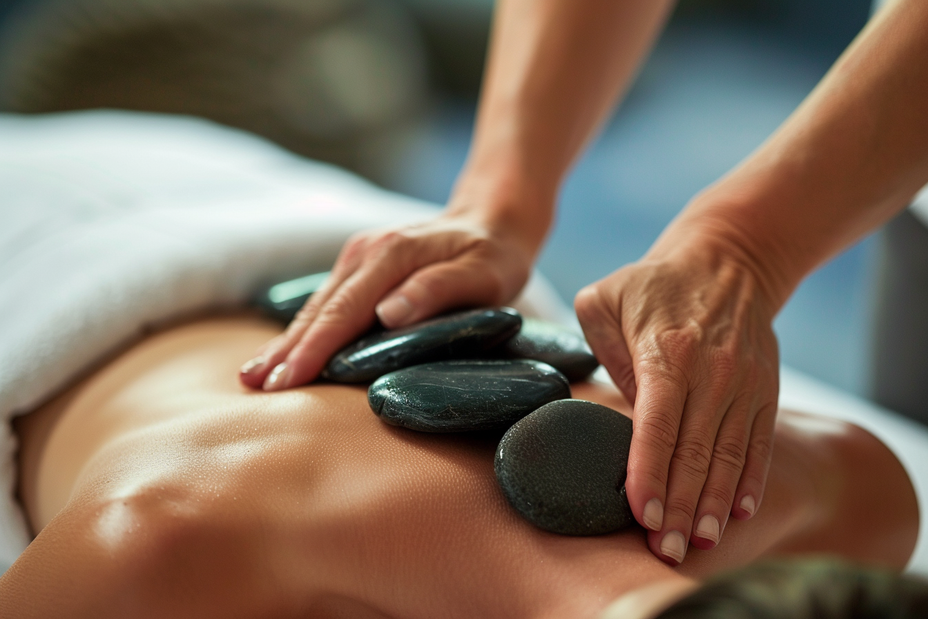 Image gratuite Massage aux pierres chaudes en spa 2