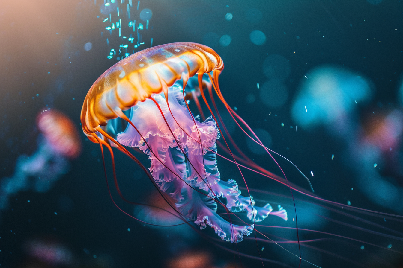 Image gratuite Méduse colorée sous l&rsquo;eau 1