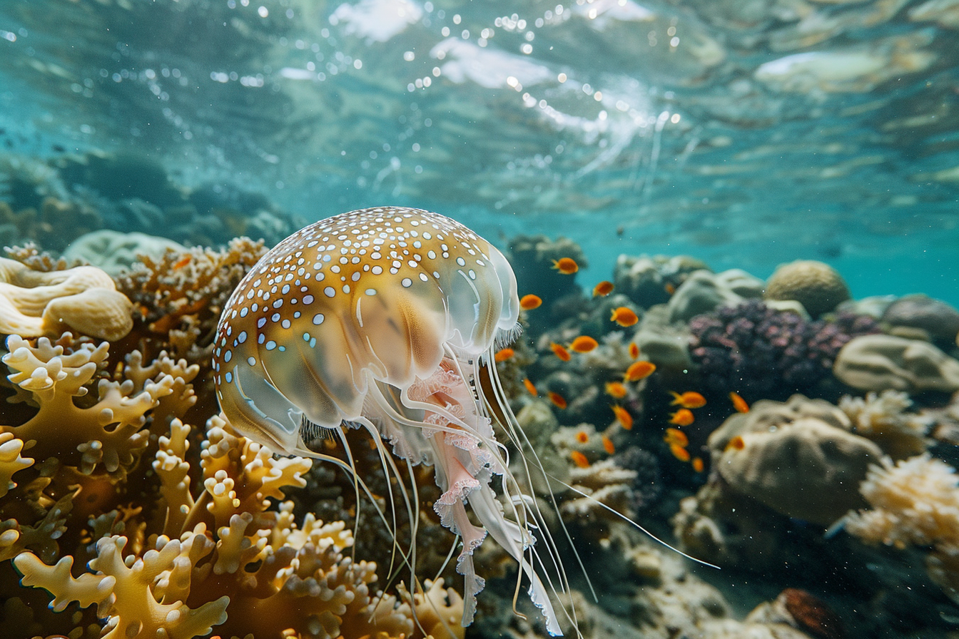Image gratuite Méduse près d&rsquo;un récif corallien 3