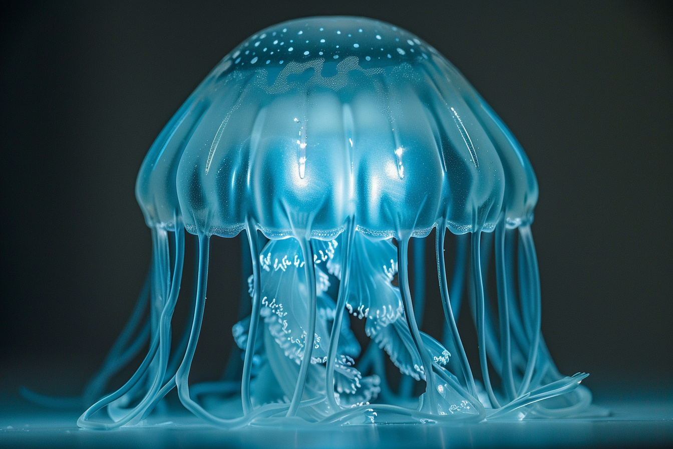 Image gratuite Méduse translucide aux tentacules lumineux 2