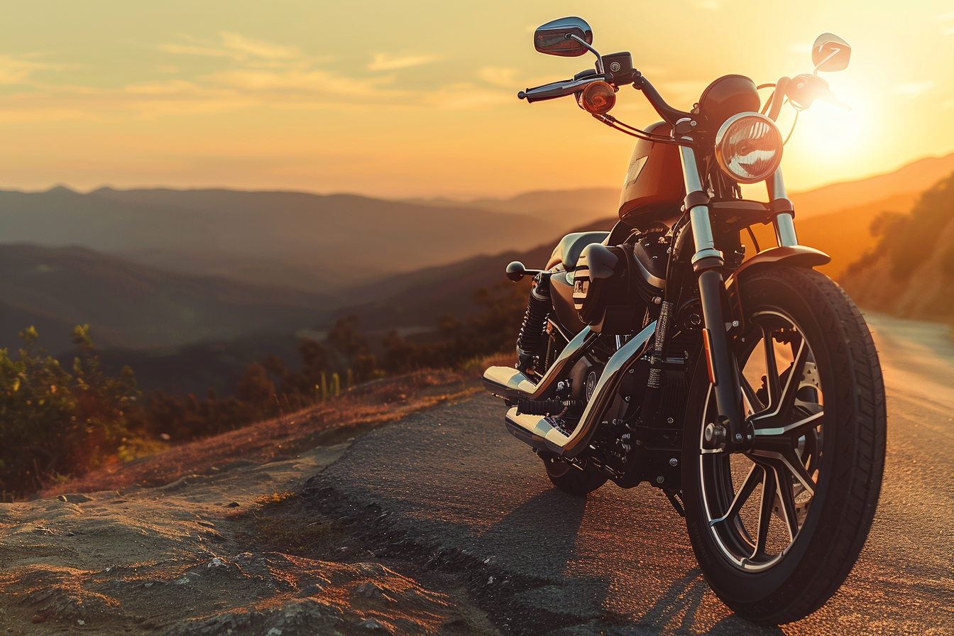 Image gratuite Moto classique en montagne 1