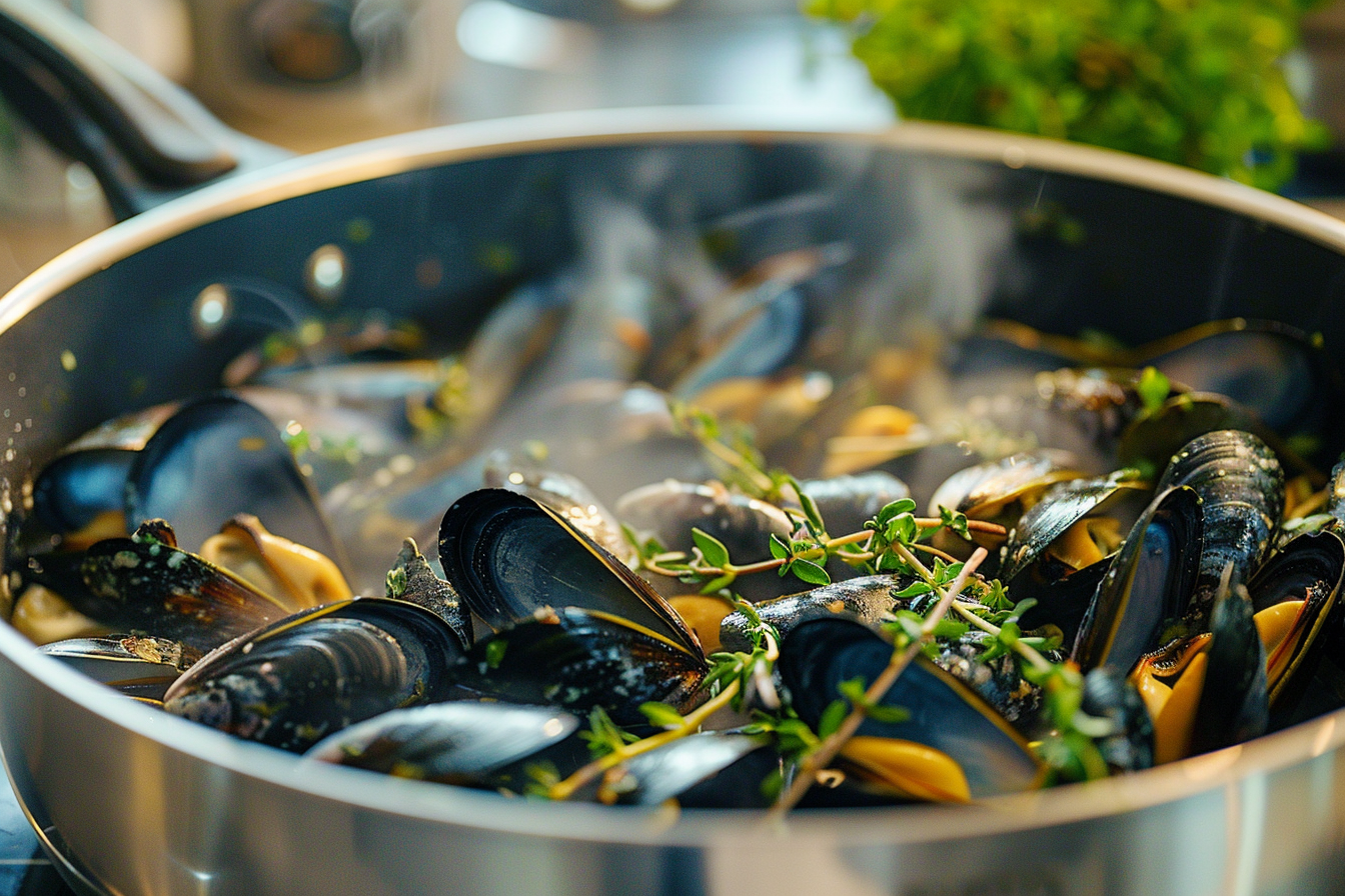 Image gratuite Moules cuisinant en cuisine contemporaine 1