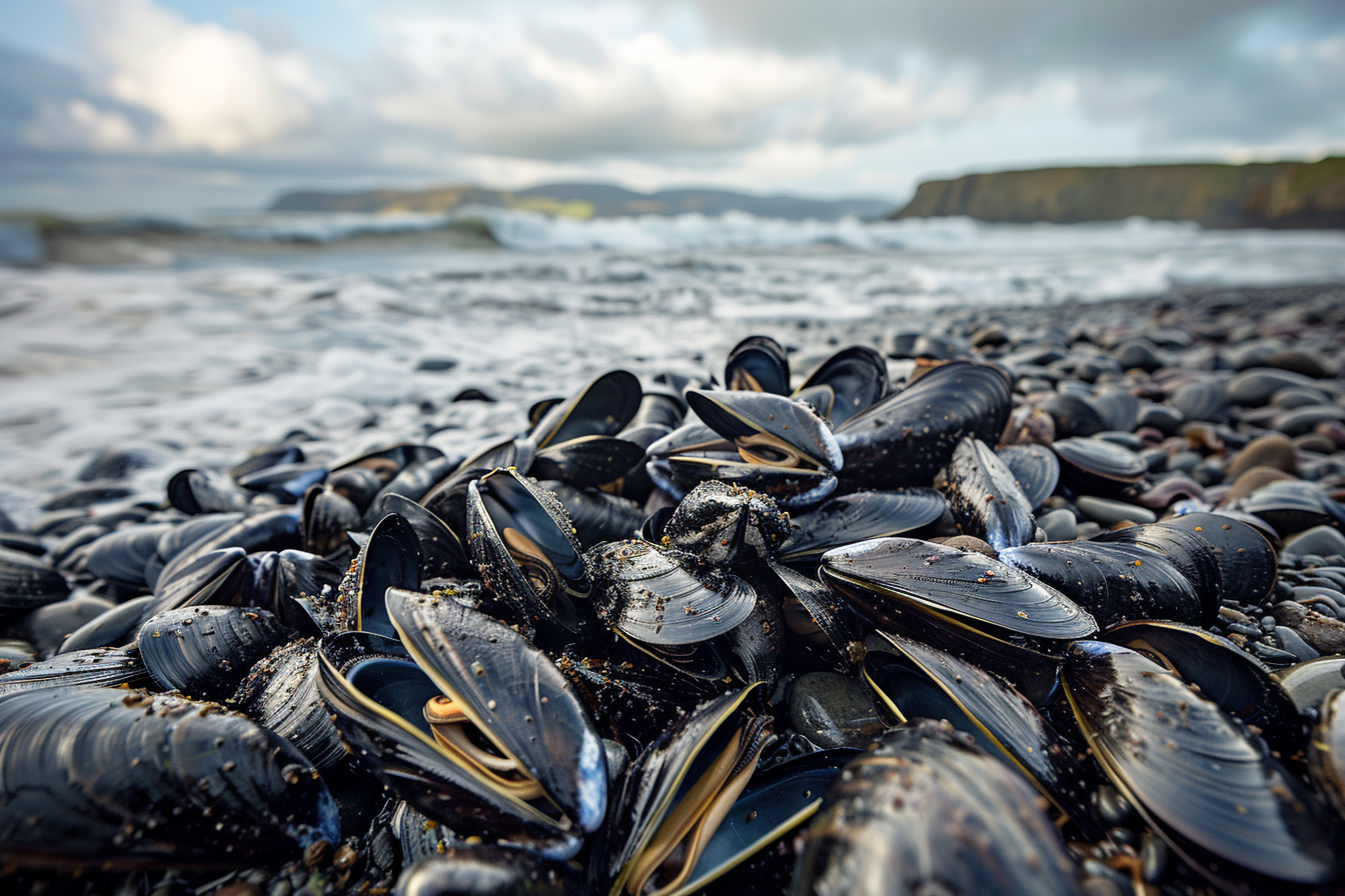Image gratuite Moules fraîches sur plage rocheuse 1