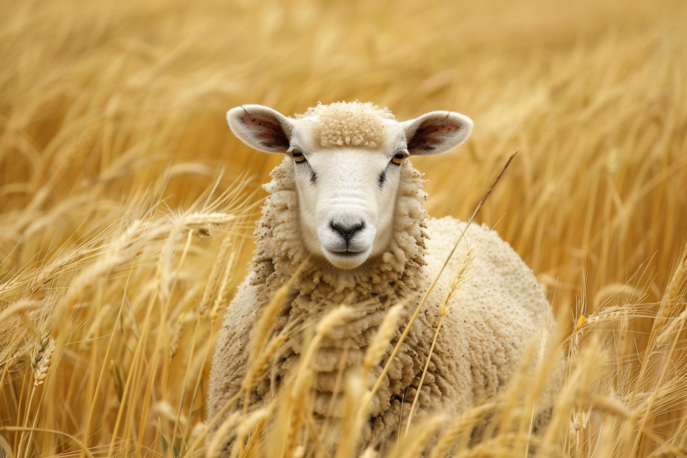 Image gratuite Mouton dans champ de blé 2