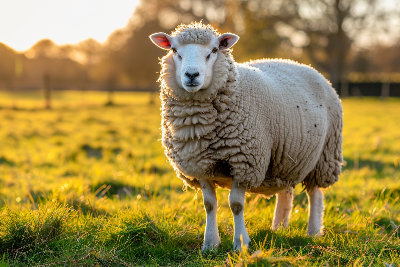 Image gratuite Mouton dans prairie ensoleillée 3