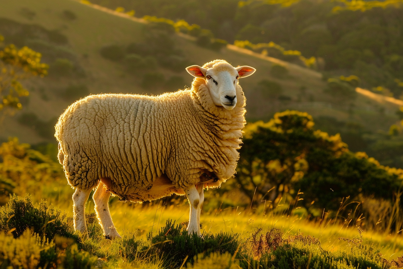 Image gratuite Mouton sur colline verdoyante 2