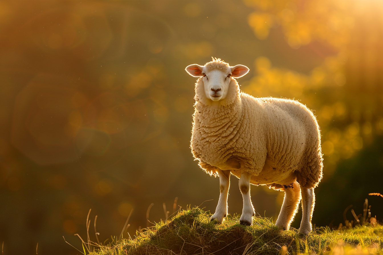 Image gratuite Mouton sur colline verdoyante 3