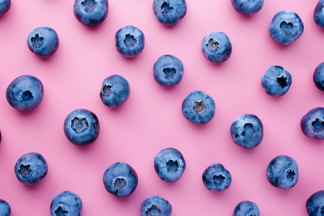 Image gratuite Myrtilles sur fond pastel 2