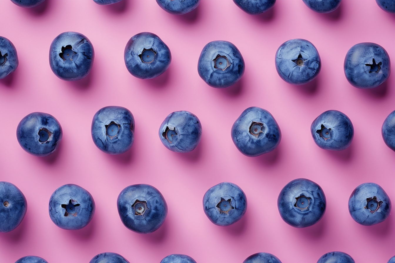 Image gratuite Myrtilles sur fond pastel 6