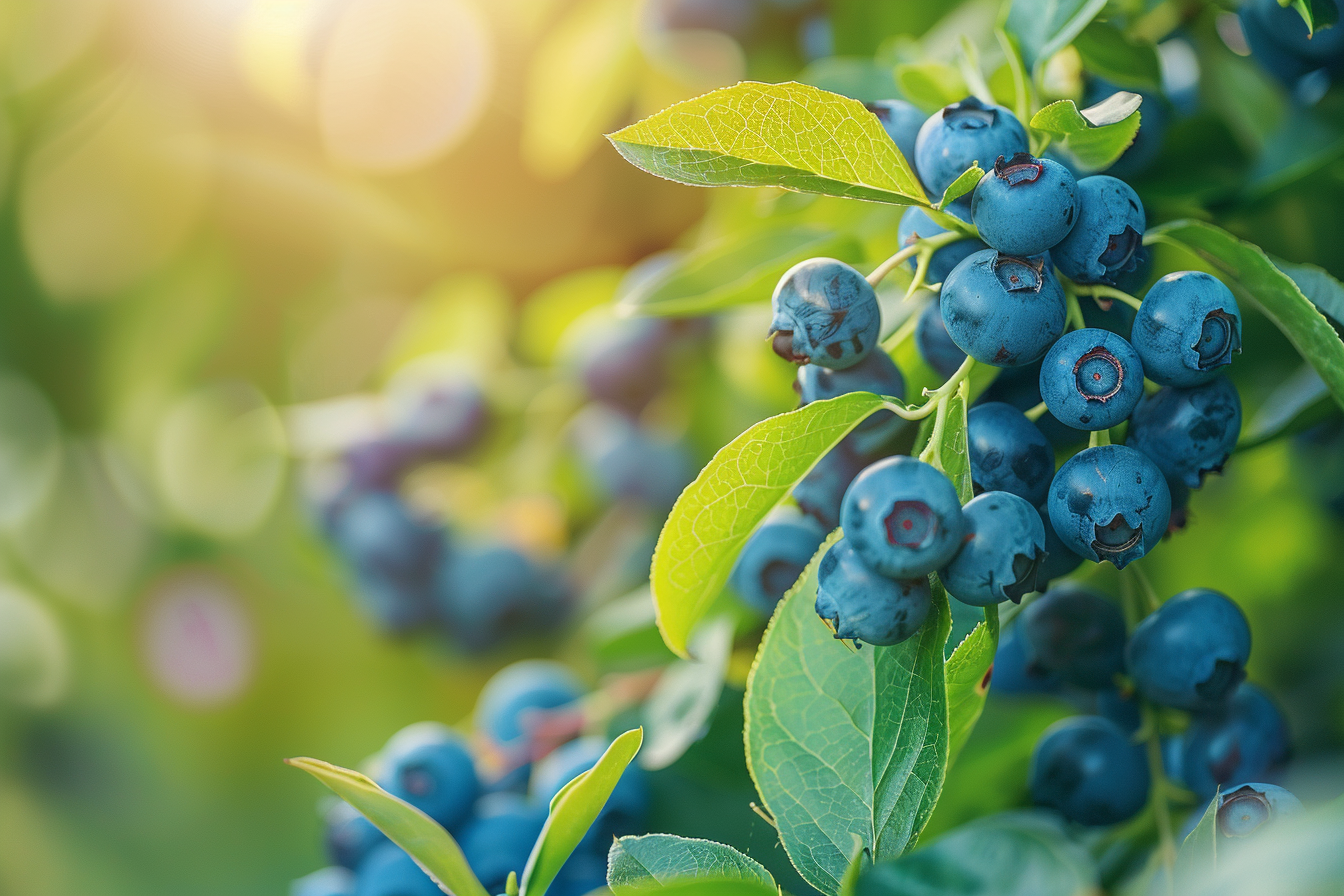 Image gratuite Myrtilles suspendues sur buisson dans jardin ensoleillé 3