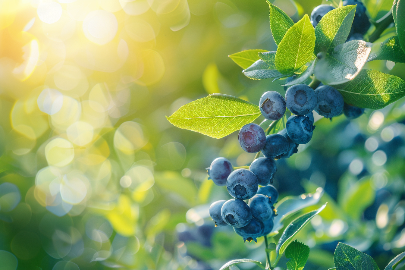 Image gratuite Myrtilles suspendues sur buisson dans jardin ensoleillé 5