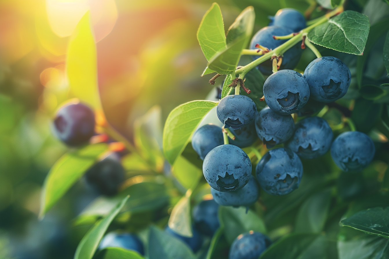 Image gratuite Myrtilles suspendues sur buisson dans jardin ensoleillé 6