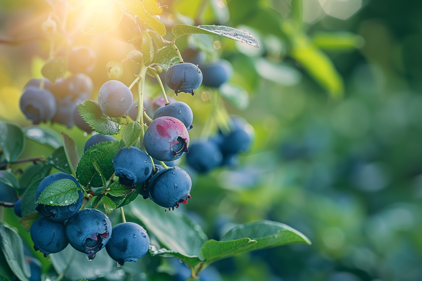 Image gratuite Myrtilles suspendues sur buisson dans jardin ensoleillé 7