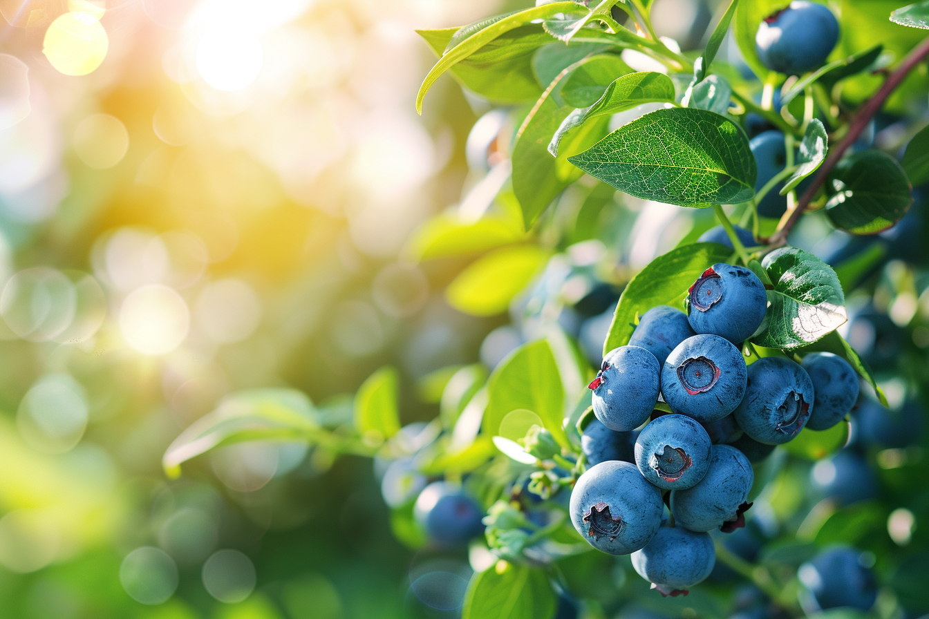 Image gratuite Myrtilles suspendues sur buisson dans jardin ensoleillé 8