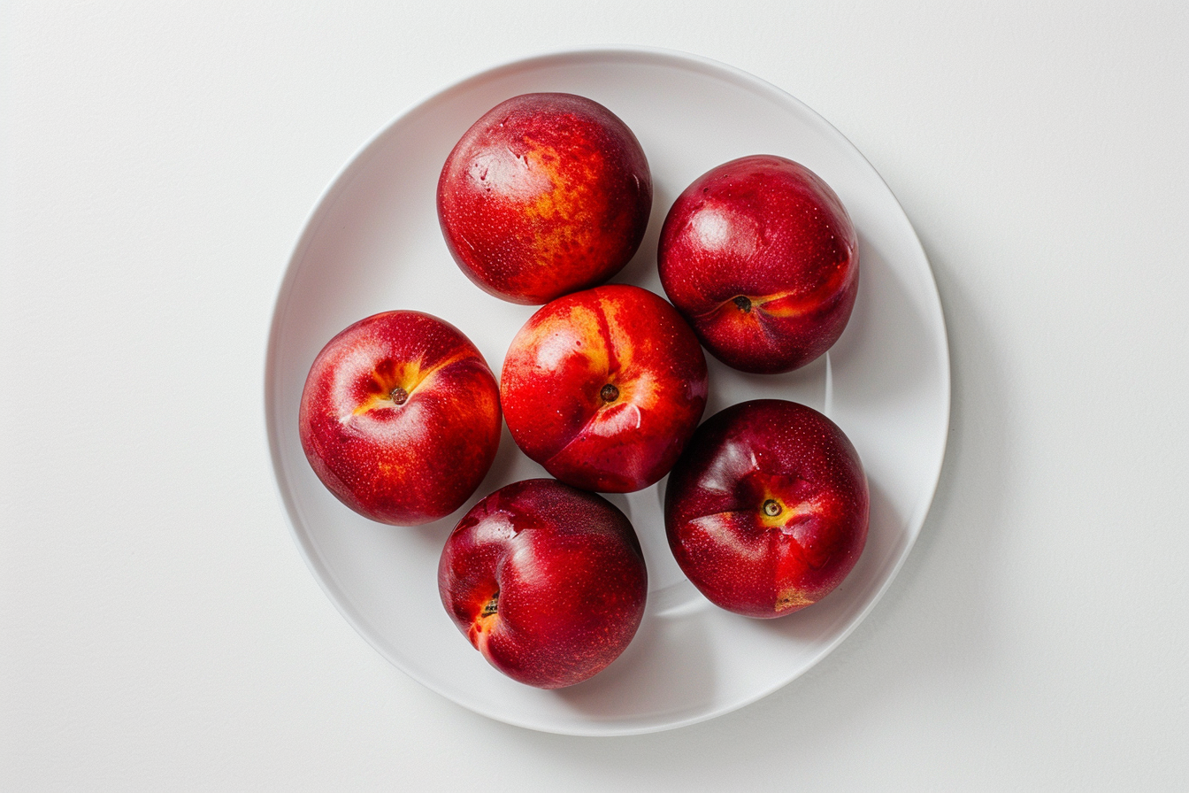 Image gratuite Nectarine sur assiette blanche 1