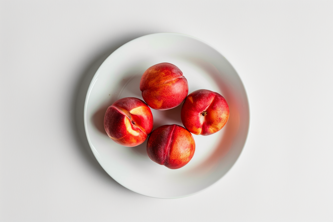 Image gratuite Nectarine sur assiette blanche 2