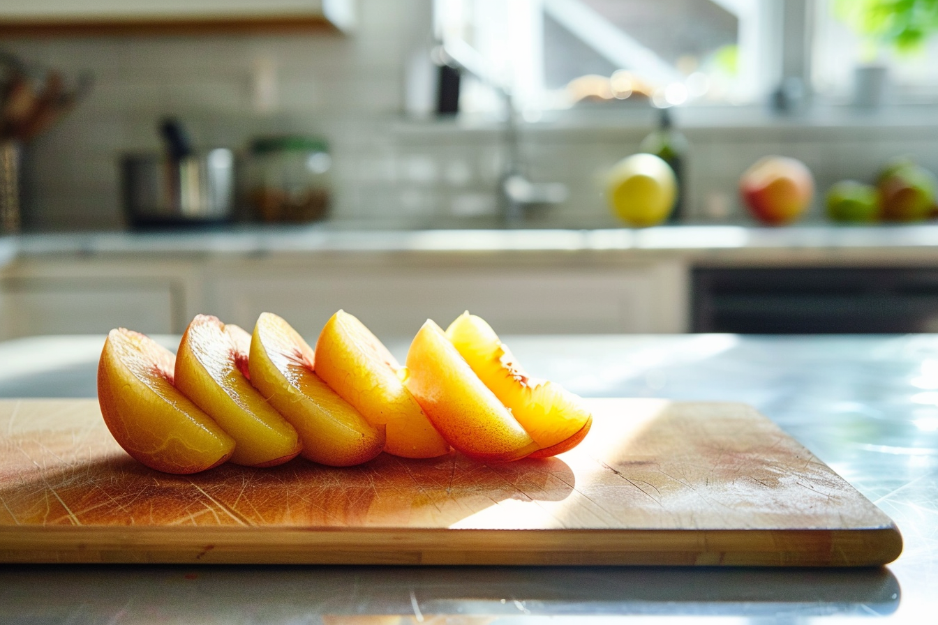 Image gratuite Nectarine tranchée en cuisine moderne 3