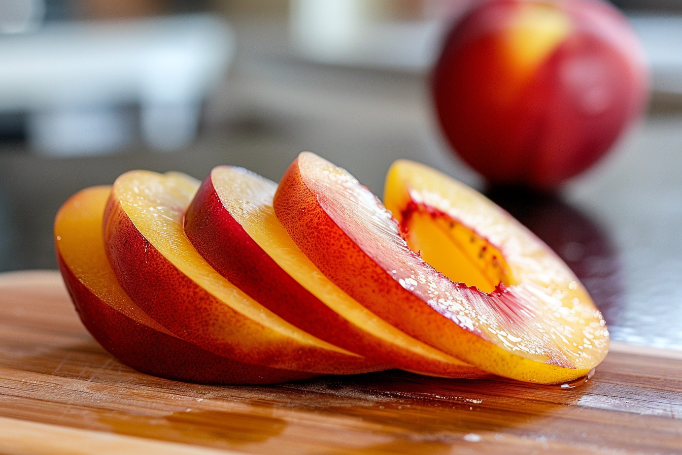 Image gratuite Nectarine tranchée en cuisine moderne 4