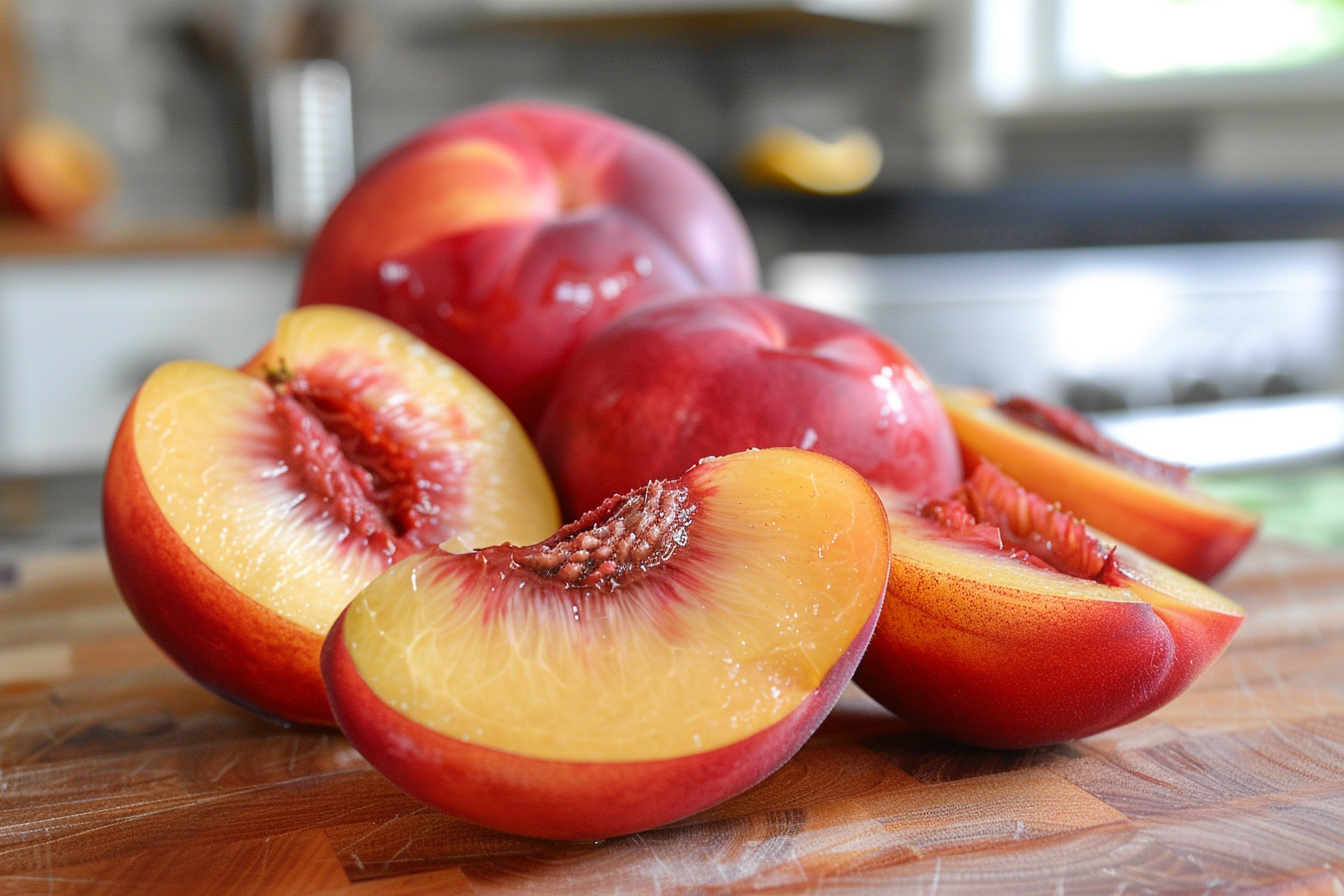 Image gratuite Nectarine tranchée en cuisine moderne 6