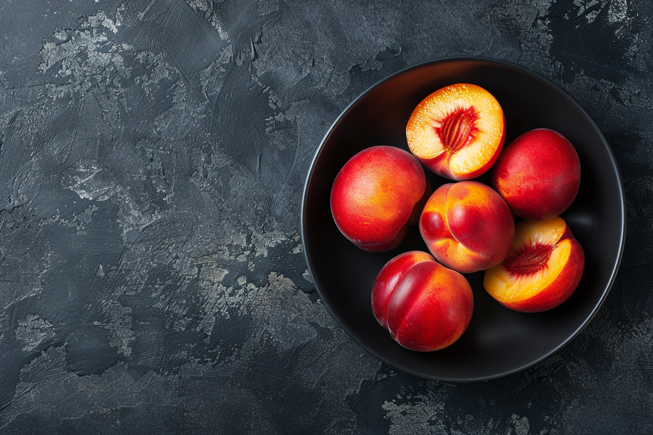 Image gratuite Nectarines dans bol noir 3