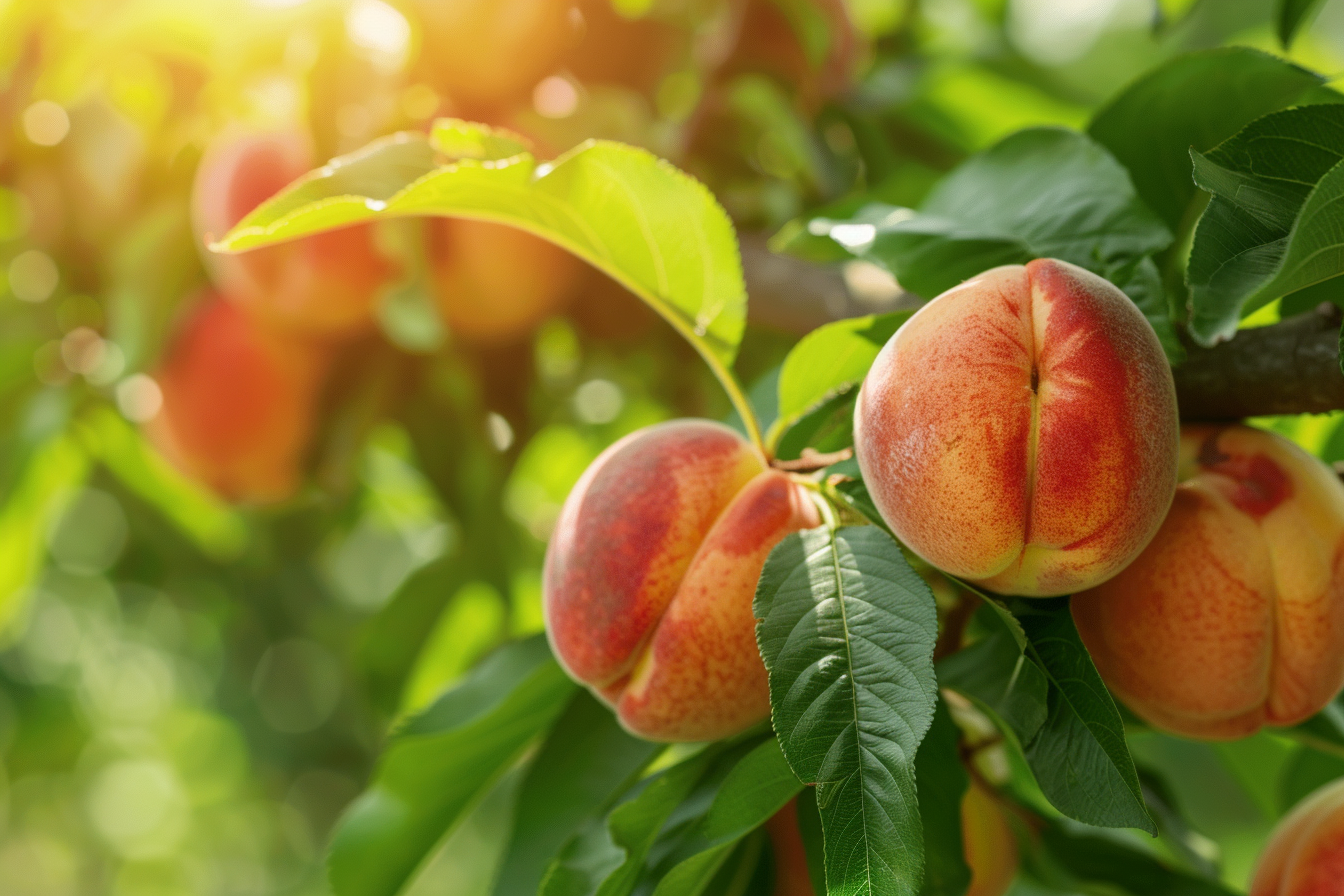 Image gratuite Nectarines sur branche dans verger ensoleillé 8