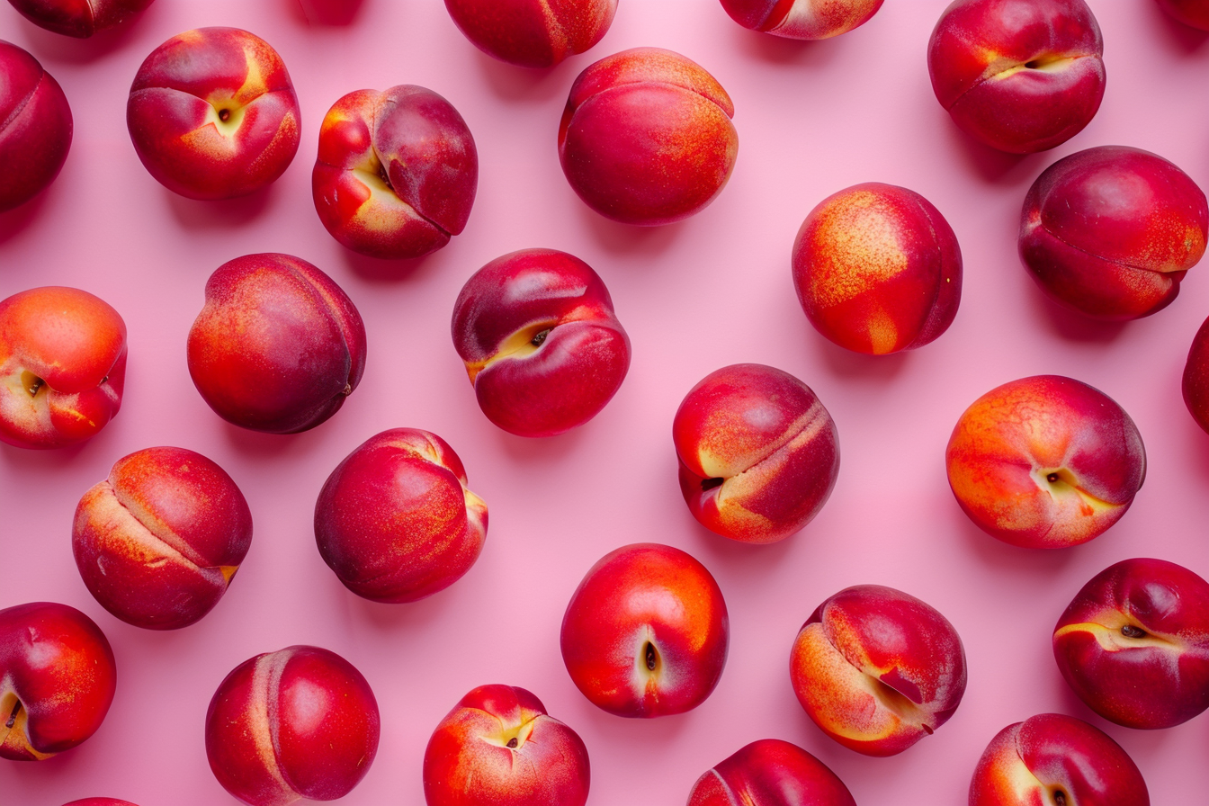 Image gratuite Nectarines sur fond pastel 1