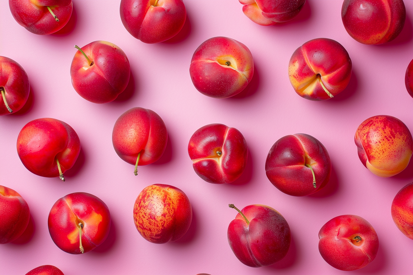 Image gratuite Nectarines sur fond pastel 2