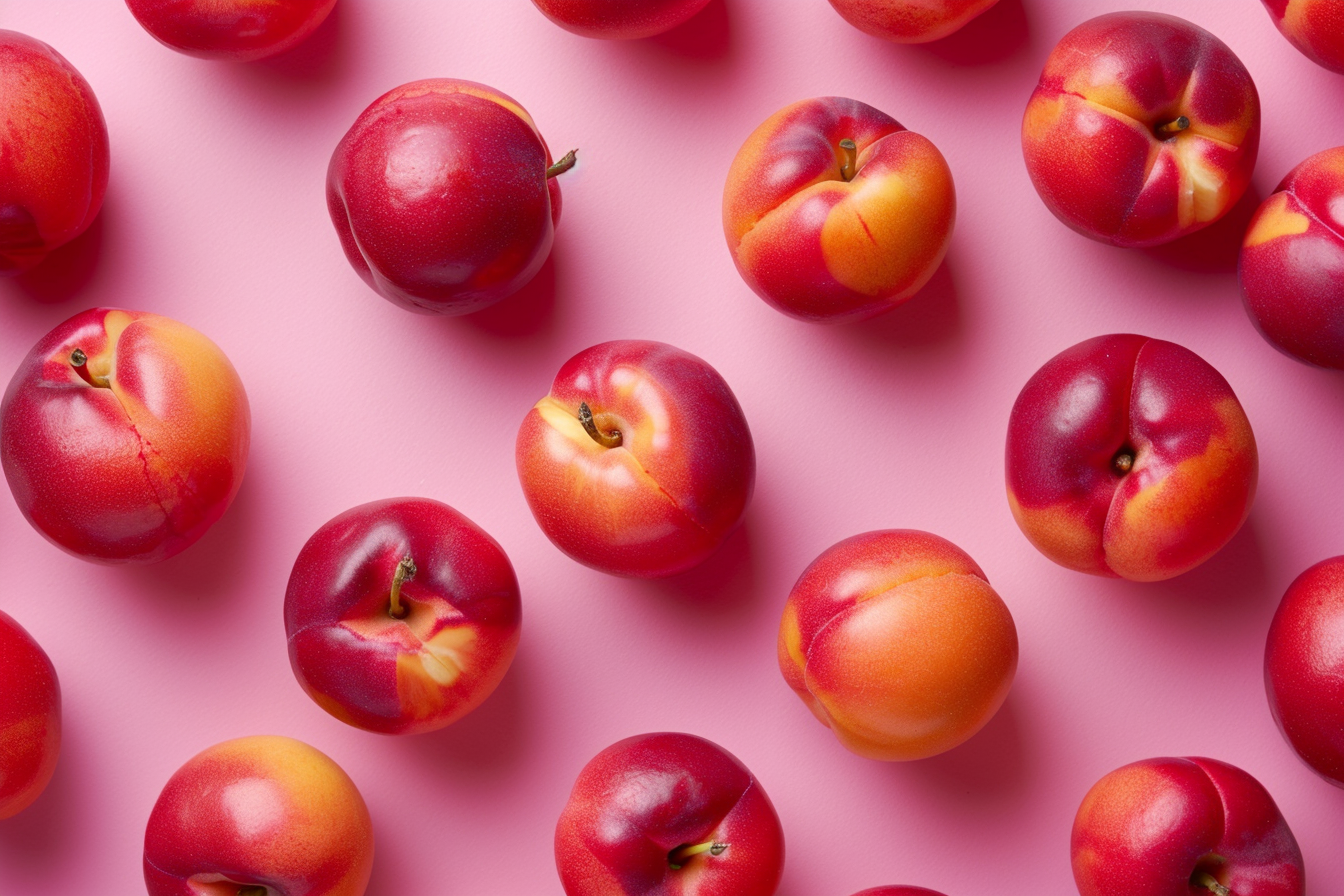 Image gratuite Nectarines sur fond pastel 3