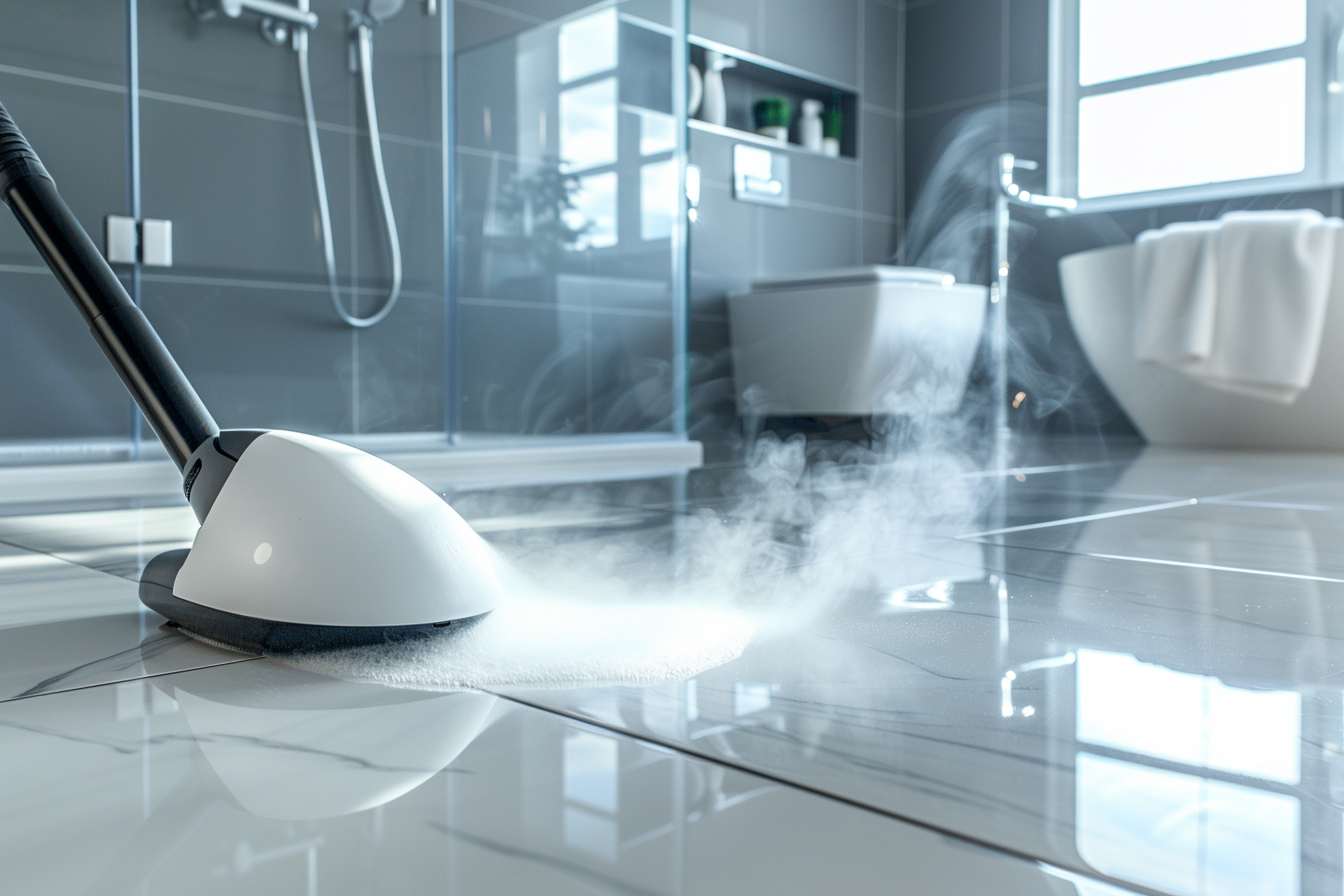 Image gratuite Nettoyeur vapeur sur sol carrelé 1