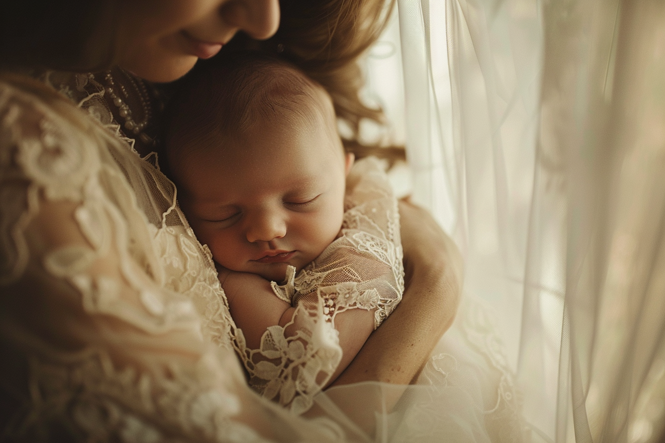 Image gratuite Nouveau-né dans les bras de sa mère 1