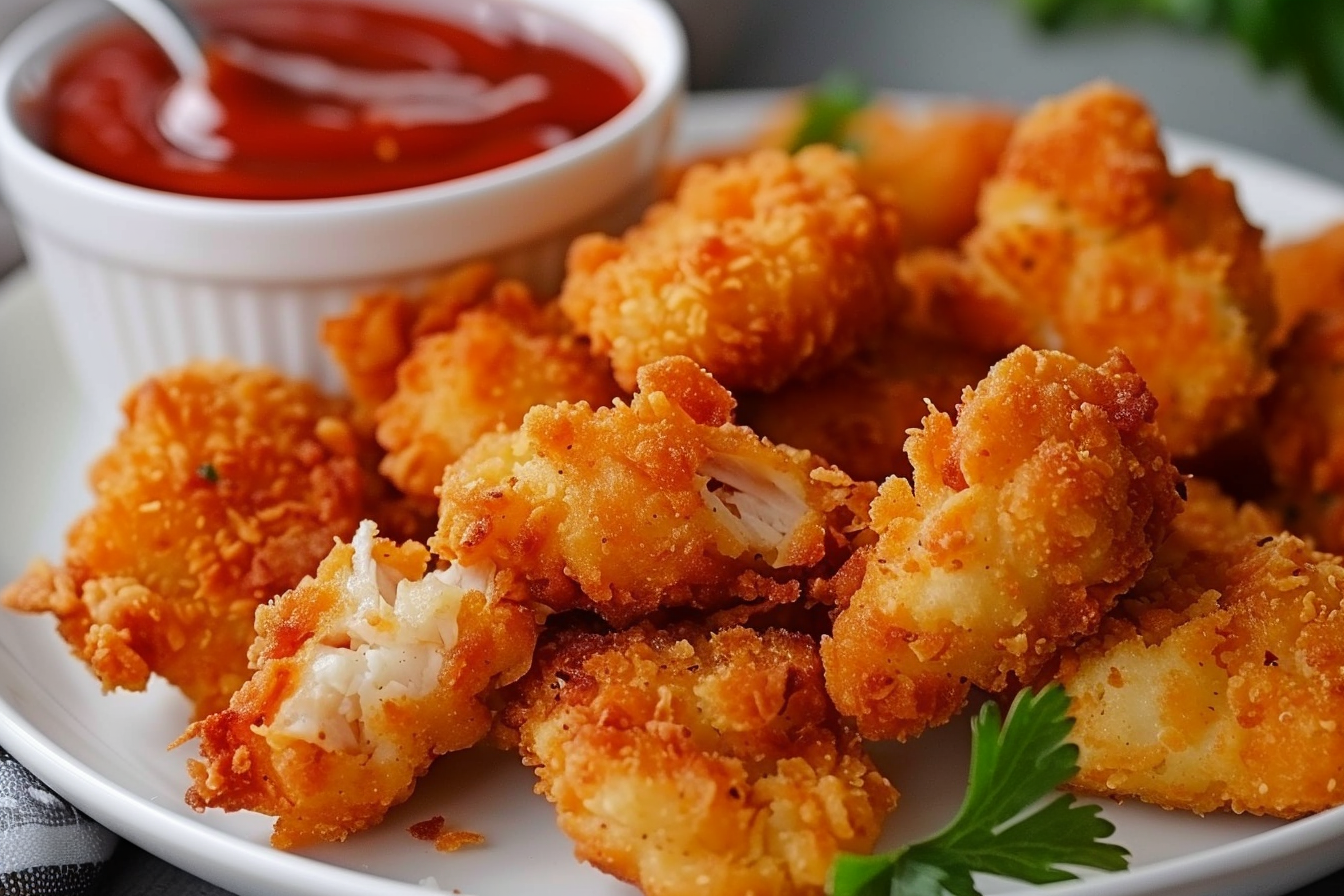 Image gratuite Nuggets de poulet sur assiette blanche 1