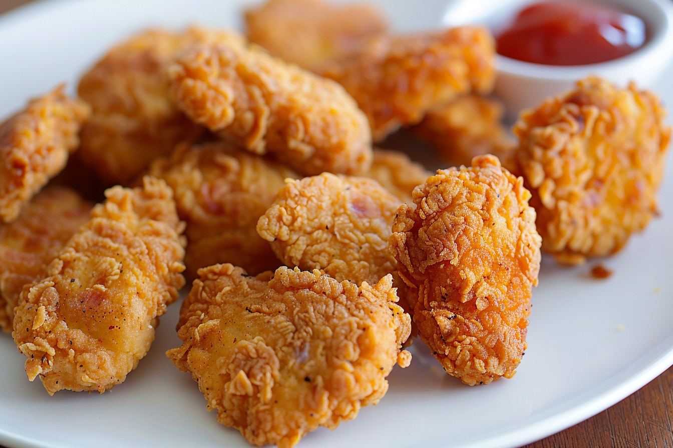 Image gratuite Nuggets de poulet sur assiette blanche 2