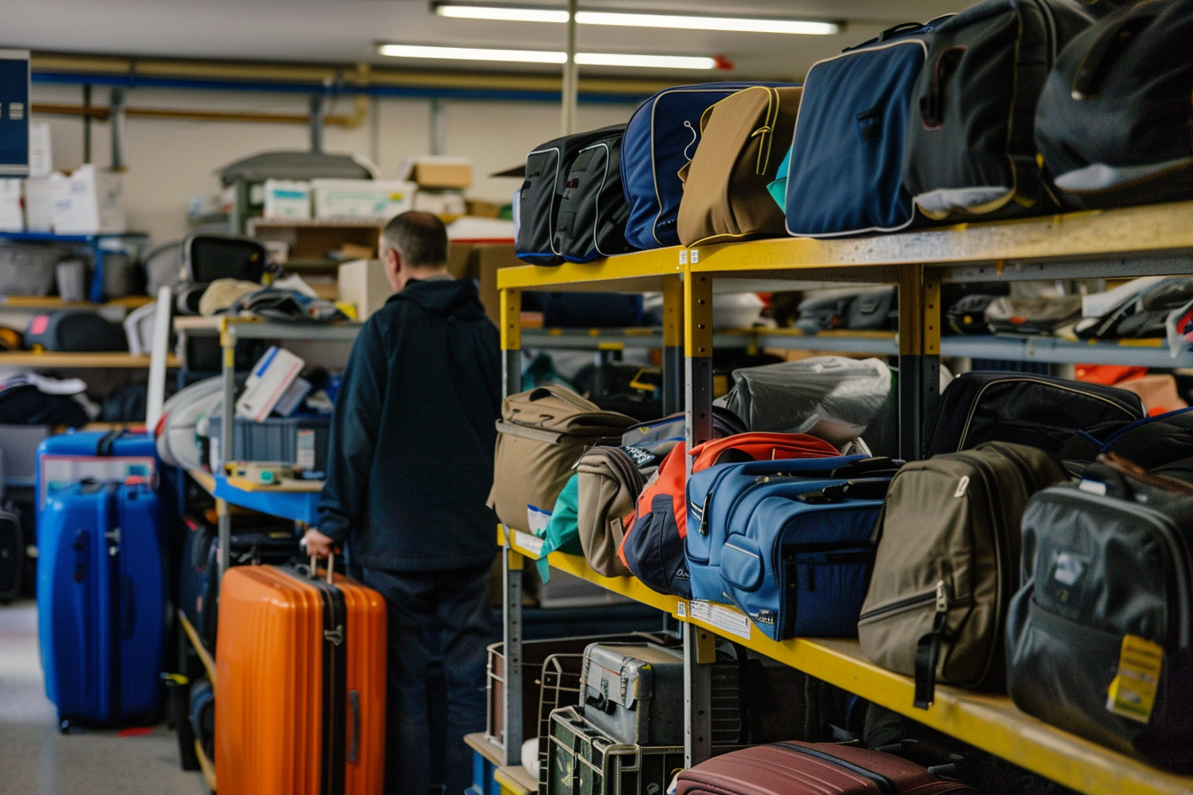 Image gratuite Objets trouvés de l&rsquo;aéroport avec valises non réclamées 1