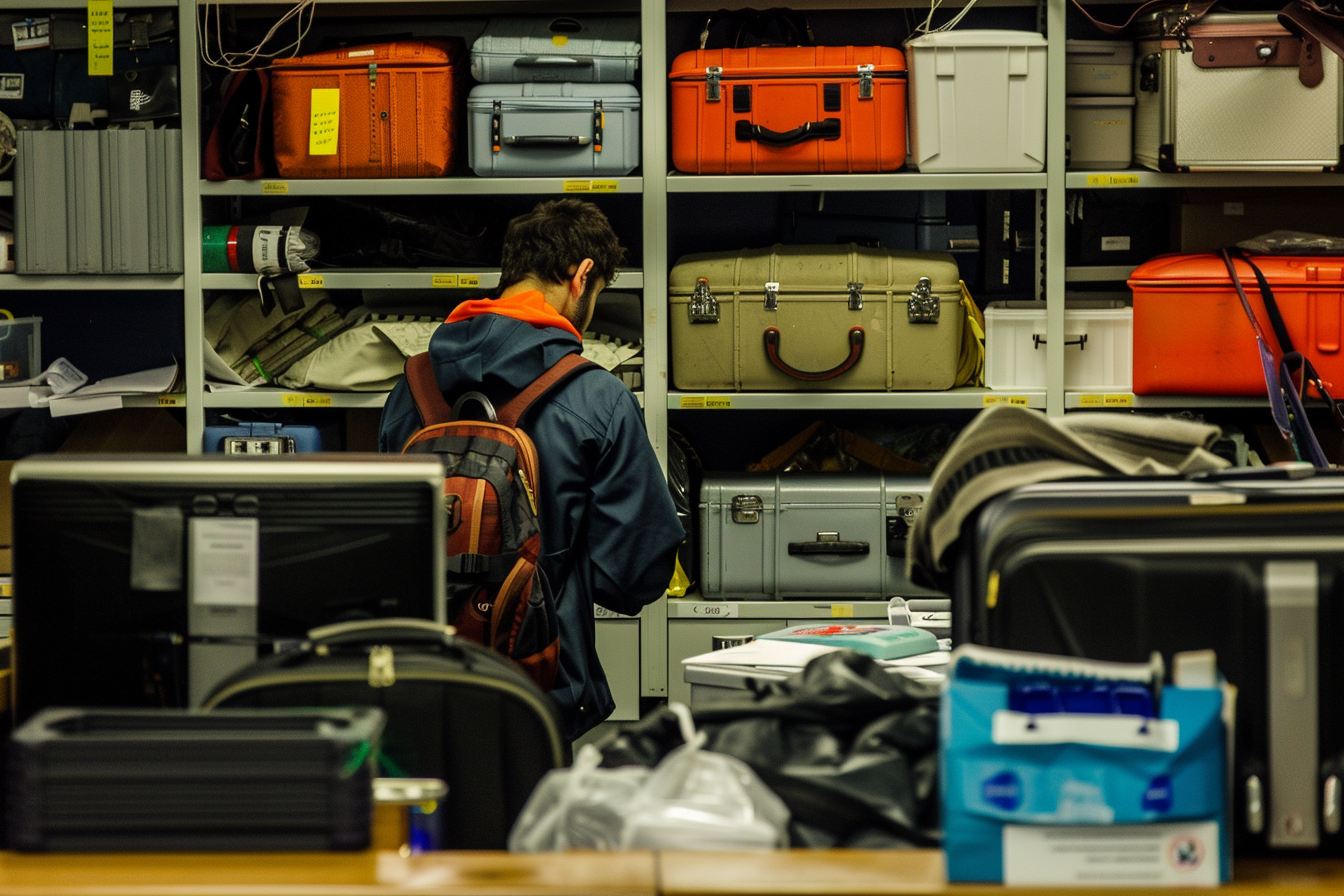 Image gratuite Objets trouvés de l&rsquo;aéroport avec valises non réclamées 2