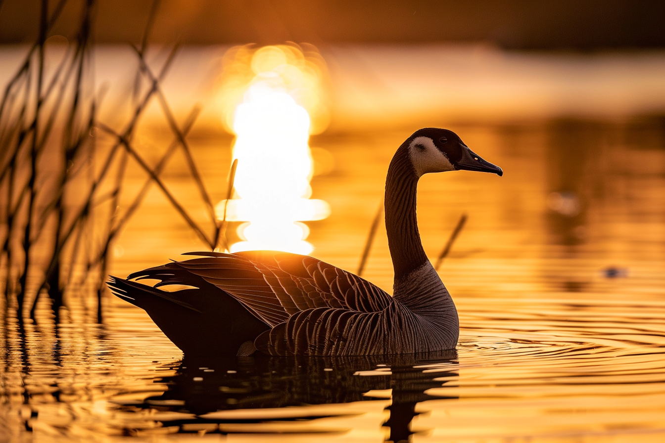 Image gratuite Oie sauvage parmi les roseaux 2