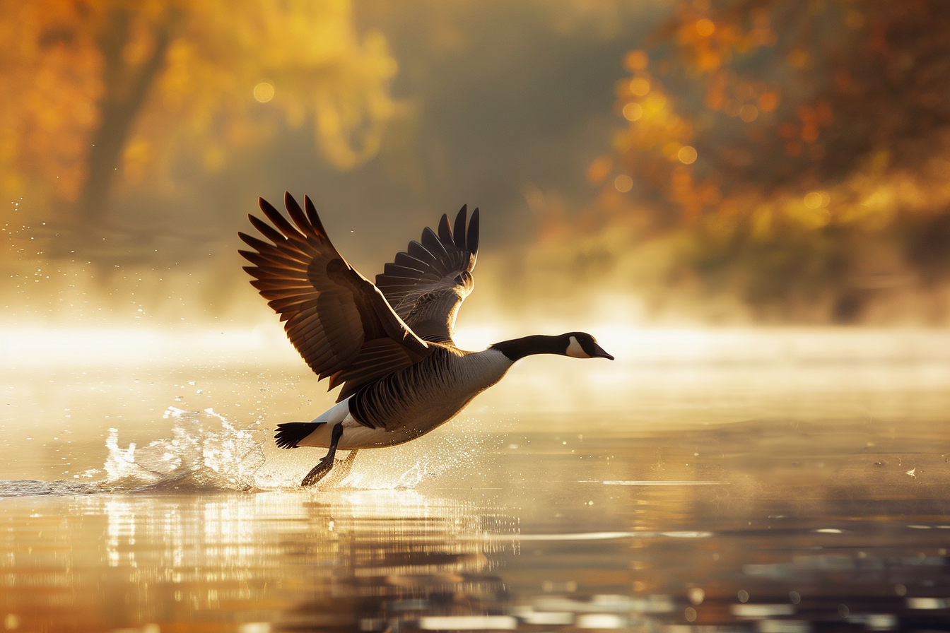 Image gratuite Oie sauvage prenant son envol 2